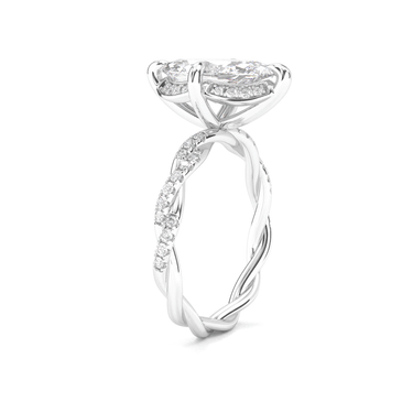 Floral Twisted Pavé Engagement Ring - Marquise Cut - Beyon Diamond