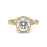 Floral Twisted Pavé Engagement Ring - Round Cut - Beyon Diamond