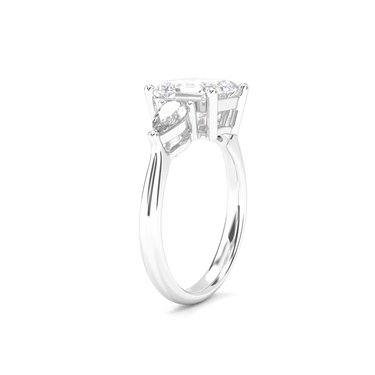 Florence Three Stone Asscher Cut Diamond Ring - Beyon Diamond