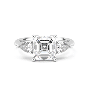Florence Three Stone Asscher Cut Diamond Ring - Beyon Diamond