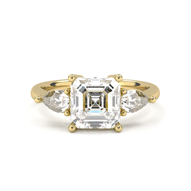 Florence Three Stone Asscher Cut Diamond Ring - Beyon Diamond