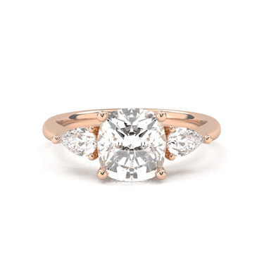 Florence Three Stone Cushion Cut Diamond Ring - Beyon Diamond