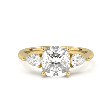 Florence Three Stone Cushion Cut Diamond Ring - Beyon Diamond