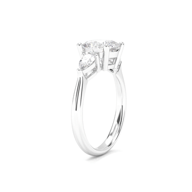 Florence Three Stone Cushion Cut Diamond Ring - Beyon Diamond