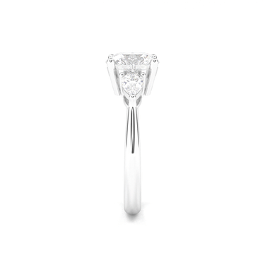Florence Three Stone Cushion Cut Diamond Ring - Beyon Diamond