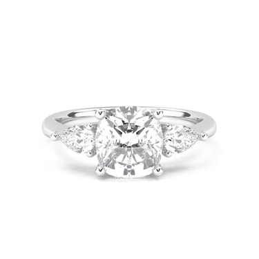 Florence Three Stone Cushion Cut Diamond Ring - Beyon Diamond