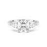 Florence Three Stone Cushion Cut Diamond Ring - Beyon Diamond
