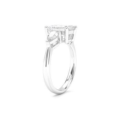 Florence Three Stone Emerald Cut Diamond Ring - Beyon Diamond