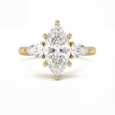 Florence Three Stone Marquise Cut Diamond Ring - Beyon Diamond