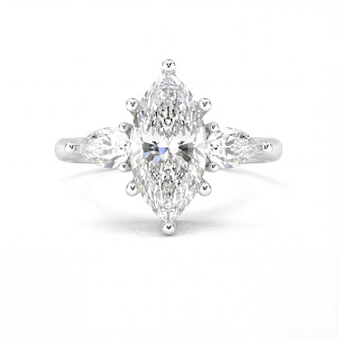 Florence Three Stone Marquise Cut Diamond Ring - Beyon Diamond