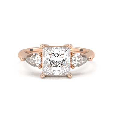 Florence Three Stone Princess Cut Diamond Ring - Beyon Diamond