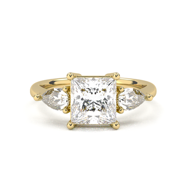 Florence Three Stone Princess Cut Diamond Ring - Beyon Diamond