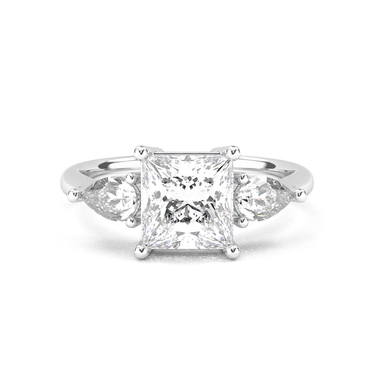 Florence Three Stone Princess Cut Diamond Ring - Beyon Diamond