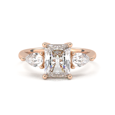 Florence Three Stone Radiant Cut Diamond Ring - Beyon Diamond