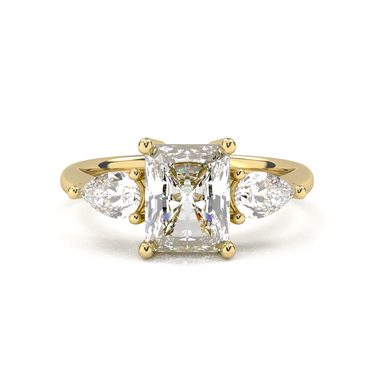 Florence Three Stone Radiant Cut Diamond Ring - Beyon Diamond