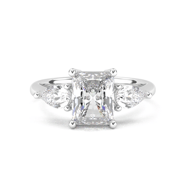 Florence Three Stone Radiant Cut Diamond Ring - Beyon Diamond