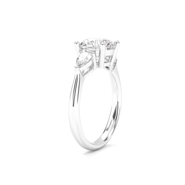 Florence Three Stone Round Cut Diamond Ring - Beyon Diamond