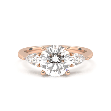 Florence Three Stone Round Cut Diamond Ring - Beyon Diamond
