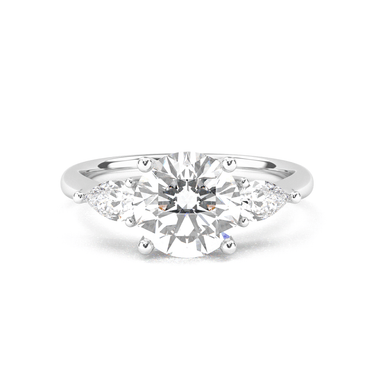 Florence Three Stone Round Cut Diamond Ring - Beyon Diamond