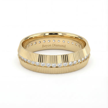 Fluted Frame Men's Ring - Beyon Diamond