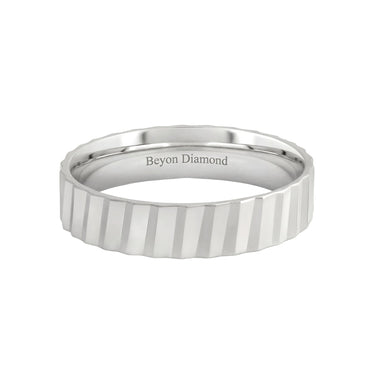 Fluted Slant Men's Ring - Beyon Diamond