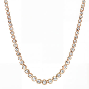 Graduated Bezel Set Diamond Tennis Necklace 5CTW - Beyon Diamond