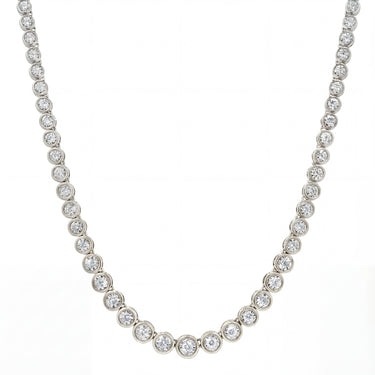 Graduated Bezel Set Diamond Tennis Necklace 5CTW - Beyon Diamond