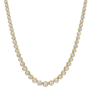 Graduated Bezel Set Diamond Tennis Necklace 5CTW - Beyon Diamond
