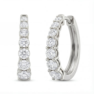 Graduated Round Huggie Earrings 1.2 CTW - Beyon Diamond