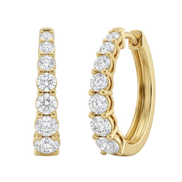 Graduated Round Huggie Earrings 1.2 CTW - Beyon Diamond