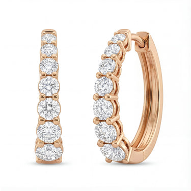 Graduated Round Huggie Earrings 1.2 CTW - Beyon Diamond