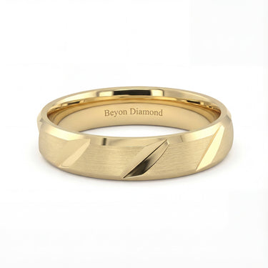 Grooved Diagonal Men's Band - Beyon Diamond
