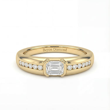 Half Bezel Diamond Men's Ring - Beyon Diamond