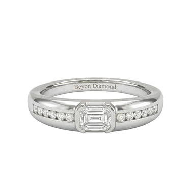 Half Bezel Diamond Men's Ring - Beyon Diamond