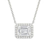 Halo Emerald Cut Diamond Necklace - Beyon Diamond