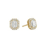 Halo Emerald Cut Diamond Stud Earrings - Beyon Diamond