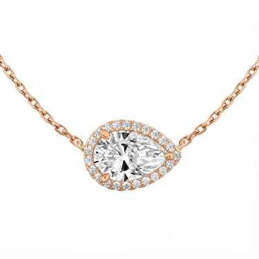 Halo Pear Cut Diamond Necklace - Beyon Diamond