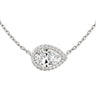 Halo Pear Cut Diamond Necklace - Beyon Diamond