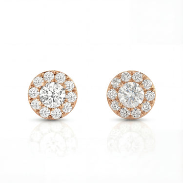 Halo Round Diamond Stud Earrings - Beyon Diamond