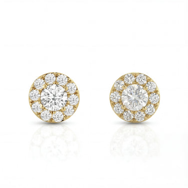 Halo Round Diamond Stud Earrings - Beyon Diamond