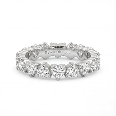 Heart Cut Eternity Diamond Wedding Band 1.8CTW - Beyon Diamond
