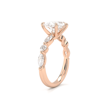 Heart Cut with Marquise Side Stone Diamond Ring - Beyon Diamond