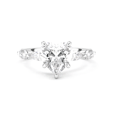 Heart Cut with Marquise Side Stone Diamond Ring - Beyon Diamond