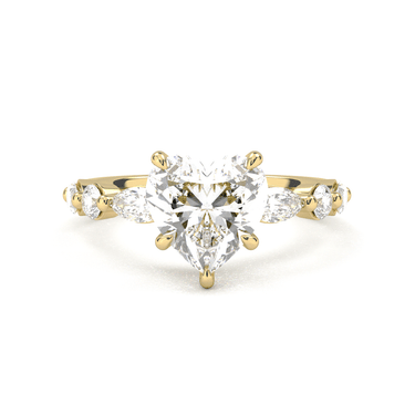 Heart Cut with Marquise Side Stone Diamond Ring - Beyon Diamond