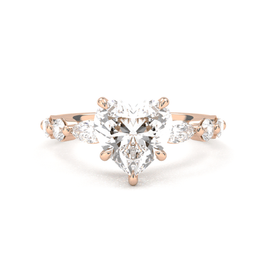 Heart Cut with Marquise Side Stone Diamond Ring - Beyon Diamond