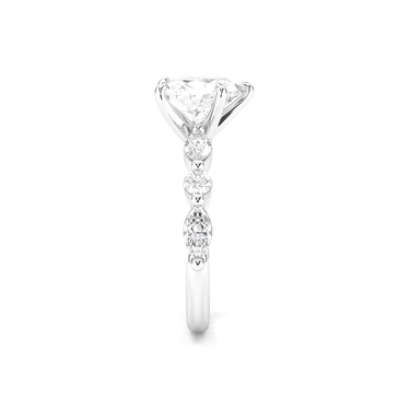 Heart Cut with Marquise Side Stone Diamond Ring - Beyon Diamond
