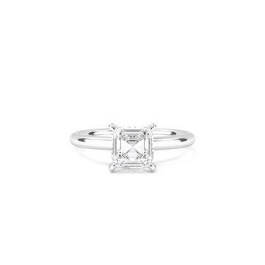Hidden Halo Solitaire Asscher Cut Diamond Ring - Beyon Diamond