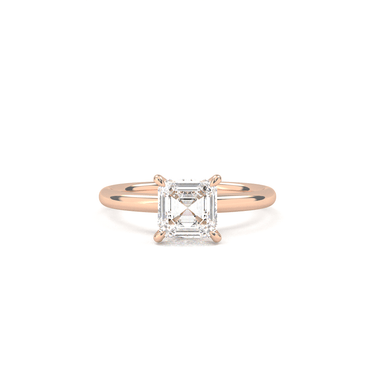 Hidden Halo Solitaire Asscher Cut Diamond Ring - Beyon Diamond