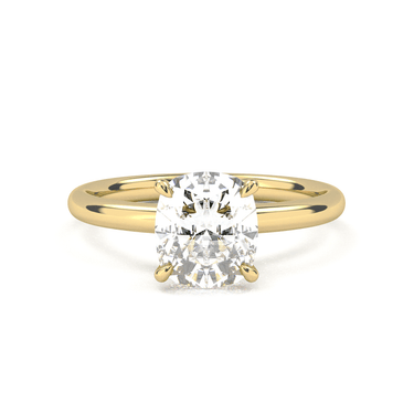 Hidden Halo Solitaire Cushion Cut Diamond Ring - Beyon Diamond