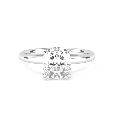 Hidden Halo Solitaire Cushion Cut Diamond Ring - Beyon Diamond